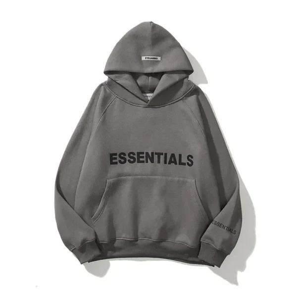 ESSENTIALS Oversize Dark Hoodie Gray